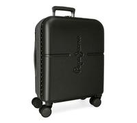 Pepe Jeans Highlight - Valigia da cabina nera, 40 x 55 x 20 cm, rigida ABS, chiusura TSA integrata, 37 l, 2,74 kg, 4 ruote, doppia estensibile, bagaglio a mano