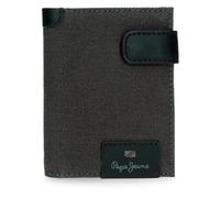 Pepe Jeans Hilltop Portafoglio Verticale con Porta carte e Chiusura a Click Grigio 8,5 x 10,5 x 1 cm Pelle by Joumma Bags, grigio, Taglia unica, Portafoglio verticale con porta carte e chiusura a