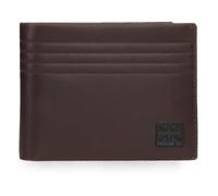 Pepe Jeans Hudson Portafoglio con Porta carte di credito Marrone 12,5x9,5x1 cm Pelle by Joumma Bags