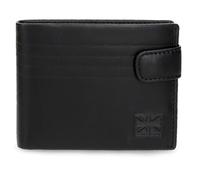 Pepe Jeans Hudson Portafoglio Orizzontale con Chiusura a Clic Nero 11x8,5x1 cm Pelle by Joumma Bags