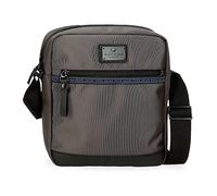 Pepe Jeans Iron Borsa a Spalla Porta Tablet Grigio 23x27x7 cm Poliestere con dettagli in Pelle Sintetica