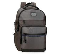 Pepe Jeans Iron Zaino per Laptop Doppio Scomparto Adattabile 15.6" Grigio 31x44x15 cm Poliestere con dettagli in Pelle Sintetica 20.46L