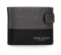Pepe Jeans Itaca Portafoglio orizzontale con chiusura a scatto grigio 11x8,5x1 cm Pelle by Joumma Bags