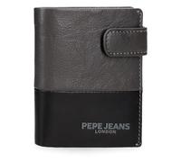 Pepe Jeans Itaca Portafoglio verticale con chiusura a scatto grigio 8,5 x 10,5 x 1 cm Pelle by Joumma Bags