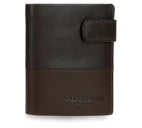 Pepe Jeans Itaca Portafoglio verticale con chiusura a scatto marrone 8,5 x 10,5 x 1 cm Pelle by Joumma Bags