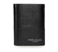 Pepe Jeans Ithaca Portafoglio Verticale con Portafoglio Nero 8,5 x 11,5 x 1 cm Pelle by Joumma Bags