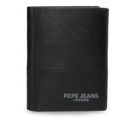 Pepe Jeans Ithaca Portafoglio Verticale Nero 8,5 x 10,5 x 1 cm Pelle by Joumma Bags