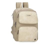 Pepe Jeans Jana, zaini casual, borse da viaggio, blu e beige, realizzati in poliestere e con dettagli in pelle sintetica, di Joumma Bags