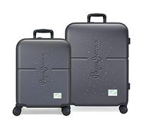 Pepe Jeans Jane Set di valigie blu 55/70 cm Rigida ABS Chiusura TSA integrata 116L 7,54 kg 4 ruote doppie Bagagli a mano