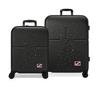 Pepe Jeans Jane - Set valigie, 48 x 70 x 28 cm, Nero/Bianco, 48x70x28 cms, Set valigia