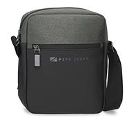Pepe Jeans Jarvis Borsa a Spalla Porta Tablet Verde 23x27x7 cm Poliestere con dettagli in Pelle Sintetica