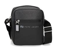 Pepe Jeans Jarvis, Borsa a Tracolla per Uomo, Nero, 15 x 19,5 x 6 cm