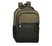 Pepe Jeans Jarvis Zaino per laptop 15,6" verde 31 x 44 x 15 cm Pelle sintetica e poliestere 20,46 L by Joumma Bags, Verde, Zaino asilo