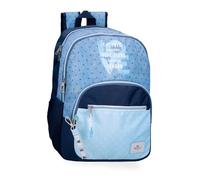 Pepe Jeans Joumma Bags - Zaino da scuola, blu e rosa, in poliestere, spallacci regolabili, per un comodo trasporto, vari scomparti, con portachiavi pompon, blu, Taglia unica, Zaino Pepe Jeans