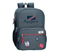 Pepe Jeans Kay Zaino Scuola Doppio Scomparto Adattabile a Trolley Blu 30x40x13 cm Poliestere 15.6L