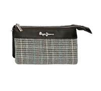 Pepe Jeans Kendra Portafoglio Tre Scomparti Nero 17,5x9,5x2 cm Poliestere con dettagli in finta pelle, Nero, Taglia unica, Portafoglio Tre Scomparti