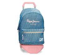 Pepe Jeans Lena Zaino Scuola con Trolley Blu 31x42x17,5 cm Poliestere