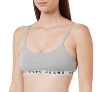 Pepe Jeans Logo Str Brlt, Reggiseno Donna, Grigio (Grey Marl),M
