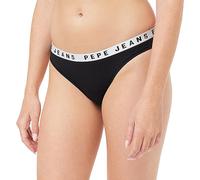 Pepe Jeans Logo Thong, Intimo in Stile Bikini Donna, Nero (Black),M