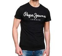 Pepe Jeans Original Stretch Maglietta Uomo Slim Fit Manica Corta, Nera, XS