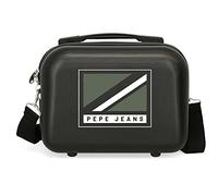 Pepe Jeans Luca Nécessaire regolabile con tracolla nera 29 x 21 x 15 cm Rigido ABS 9,14 L 0,84 kg, Nero, Beauty case adattabile con tracolla
