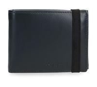 Pepe Jeans Luton Portafoglio con nastro elastico Blu 11,5x8,5x1 cm Pelle by Joumma Bags