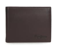 Pepe Jeans Luton Portafoglio Orizzontale con Portafoglio Rimovibile Marrone 11x8,5x1 cm Pelle by Joumma Bags