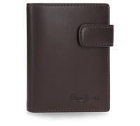 Pepe Jeans Luton Portafoglio verticale con chiusura a scatto marrone 8,5 x 10,5 x 1 cm Pelle by Joumma Bags