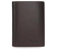 Pepe Jeans Luton Portafoglio Verticale con Portafoglio Marrone 8,5x11,5x1 cm Pelle by Joumma Bags