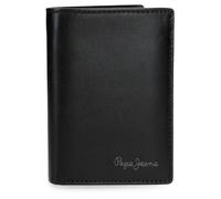 Pepe Jeans Luton Portafoglio Verticale con Portafoglio Nero 8,5x11,5x1 cm Pelle by Joumma Bags