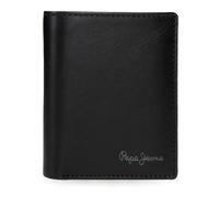 Pepe Jeans Luton Portafoglio Verticale Nero 8,5 x 10,5 x 1 cm Pelle by Joumma Bags