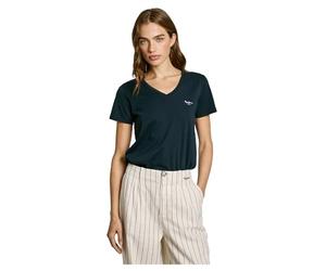 Pepe Jeans Macy V-Neck T-Shirt, Blu (Blu dulwich), M Donna