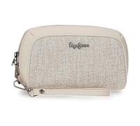 Pepe Jeans Maddie Borsa a mano Beige 20 x 11 x 4 cm Poliestere con dettagli in finta pelle, Beige, Bolso de Mano, Borsa a mano