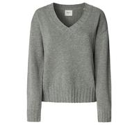 Pepe Jeans Maglia da Donna Cherice con Scollo a V, Grigio (Grigio mélange), M, Grigio (Marl Grey), M