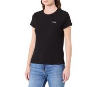 Pepe Jeans Maglietta da Donna W Basic Rib S/S, Nero (Nero)., L
