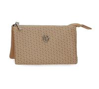 Pepe Jeans Megan, Portafogli di Diverse Dimensioni, Rosa, Nero e Cammello, Realizzato in Ecopelle, Taglia Unica, Portafoglio Triplo