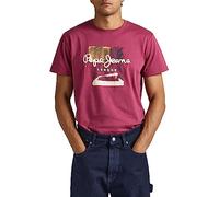 Pepe Jeans Melbourne Tee, T-shirt Uomo, Rosso (Crushed Berry),S