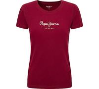 T-shirt Pepe Jeans New Virginia Slim manica corta rosso scuro bianco donna - XXS