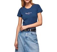 T-shirt Pepe Jeans New Virginia Slim manica corta blu marino bianco donna - M