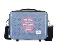 Pepe Jeans Noni Denim, valigia cabina, beauty case, realizzata in ABS, un materiale resistente e leggero, quattro ruote doppie di rotazione multidirezionale, chiusura TSA per viaggiare sicuro e