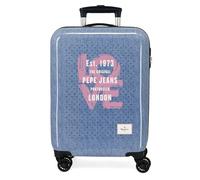 Pepe Jeans Noni Denim, valigia cabina, beauty case, realizzata in ABS, un materiale resistente e leggero, quattro ruote doppie di rotazione multidirezionale, chiusura TSA per viaggiare sicuro e