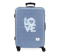 Pepe Jeans Noni Denim, valigia cabina, beauty case, realizzata in ABS, un materiale resistente e leggero, quattro ruote doppie di rotazione multidirezionale, chiusura TSA per viaggiare sicuro e