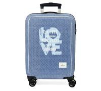 Pepe Jeans Noni Denim, valigia cabina, beauty case, realizzata in ABS, un materiale resistente e leggero, quattro ruote doppie di rotazione multidirezionale, chiusura TSA per viaggiare sicuro e