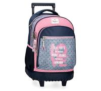 Pepe Jeans Noni Denim Zaino, multicolore, 32x43x21cm, Zaino Compatto 2 Ruote