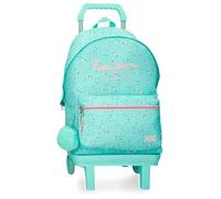 Pepe Jeans Nora Zaino Nora, Scuola, Zaino Scuola, Diverse dimensioni Nero e Rosa, Poliestere e PU, blu, Zaino 44 + carrello