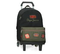 Pepe Jeans Ponder Zaino Scuola, Blu, Bretelle regolabili per un comodo trasporto, vari scomparti, Joumma Bags, Nero, Taglia unica, Zaino 44 + carrello