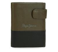 Pepe Jeans Portafogli e portafogli in pelle bovina, nero, marrone, diverse misure, cachi, taglia unica, Portafoglio verticale