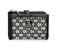 Pepe Jeans Portafoglio Lana con Porta Carte Nero 14,5x9x2 cm Pelle Sintetica