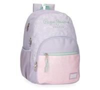 Pepe Jeans Renata Zaino scuola zaino per bambini realizzato in poliestere, spalline larghe e regolabili che si adattano, tasca frontale. Joumma Bags, Viola, Taglia unica, Zaino 46