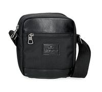 Pepe Jeans Sander Borsa a Spalla Nera 15x19,5x6 cm Poliestere con dettagli in Pelle Sintetica